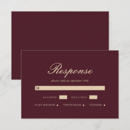 Tarjeta de respuesta de RSVP de boda elegante de B