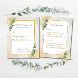 Tarjeta de respuesta de RSVP de boda elegante verd