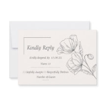 Tarjeta de respuesta de RSVP de boda floral de art