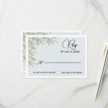 Tarjeta de respuesta de RSVP de boda floral de flo