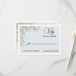 Tarjeta de respuesta de RSVP de boda floral de flo