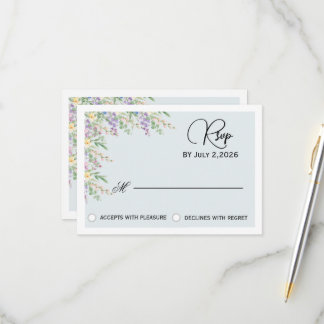 Tarjeta de respuesta de RSVP de boda floral de flo