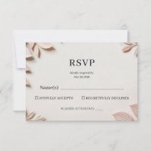 Tarjeta de respuesta de RSVP de boda floral elegan