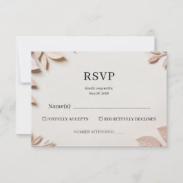 Tarjeta de respuesta de RSVP de boda floral elegan