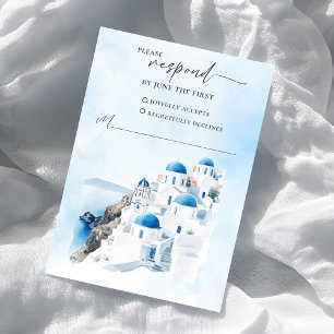 Tarjeta de respuesta de RSVP de boda griega