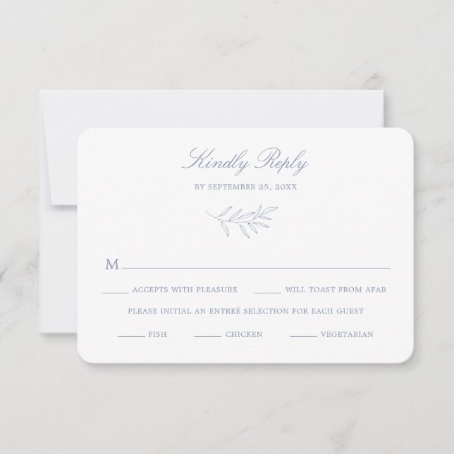 Tarjeta de respuesta de RSVP de boda Minimal Laure (Anverso)