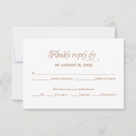 Tarjeta de respuesta de RSVP de boda minimalista d
