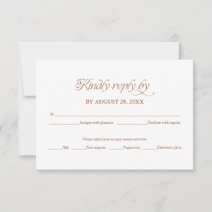 Tarjeta de respuesta de RSVP de boda minimalista d