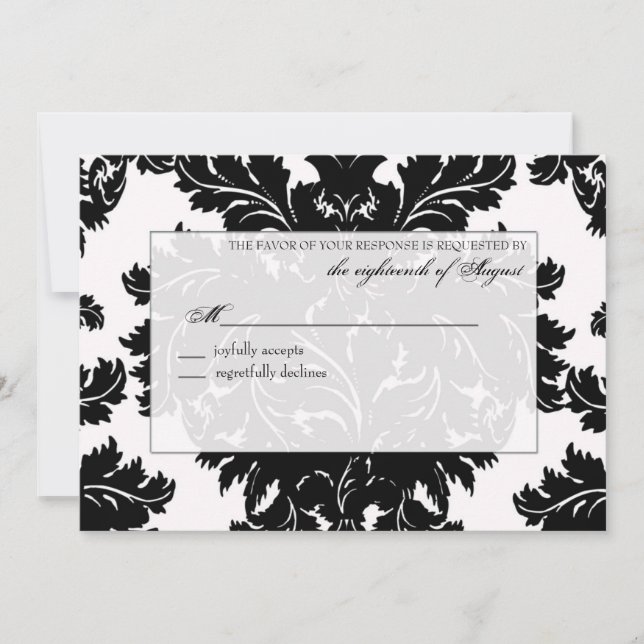 Tarjeta de respuesta de RSVP de boda personalizabl (Anverso)