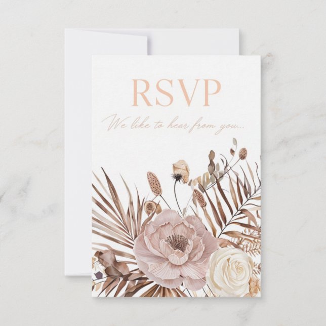 Tarjeta de respuesta de RSVP de boda Tarjeta de re (Anverso)