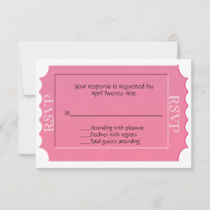 Tarjeta de respuesta de RSVP de Boleto de Propósit