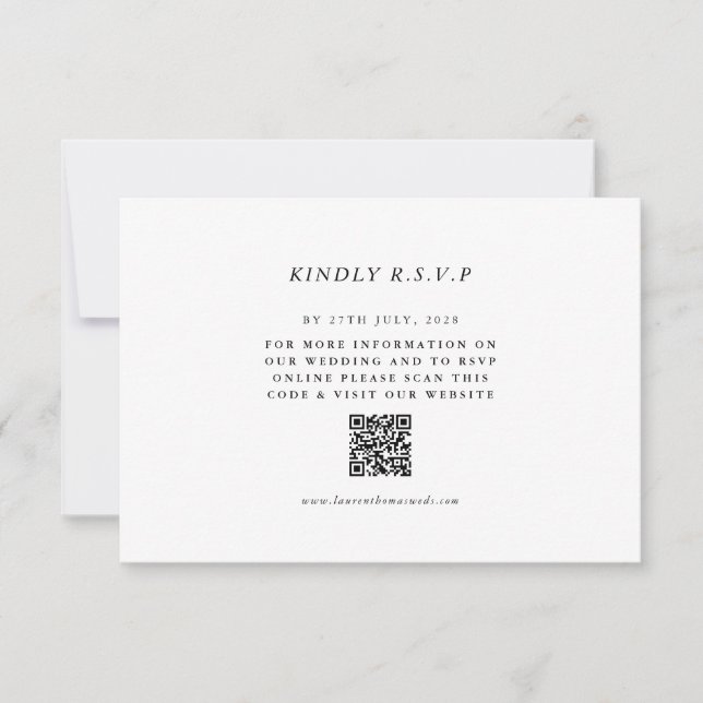 Tarjeta de respuesta de RSVP de código QR simple p (Anverso)