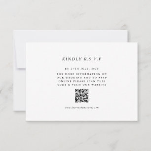 Tarjeta de respuesta de RSVP de código QR simple p
