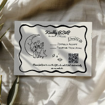 Tarjeta de respuesta de RSVP de Luna Caprichosa