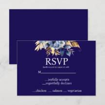 Tarjeta de respuesta de RSVP de opciones de menú a