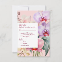 Tarjeta de respuesta de RSVP de orquídeas arcoíris