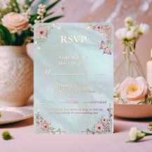 Tarjeta de respuesta de RSVP de papel de estaño de
