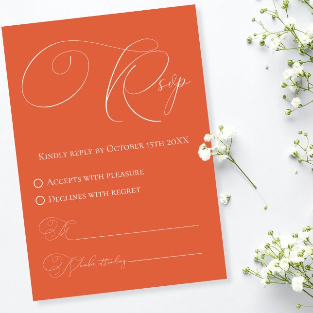 Tarjeta de respuesta de RSVP de puesta de sol en V (Verona Sunset RSVP Response Card)