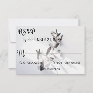 Tarjeta de respuesta de RSVP de rosa floral elegan