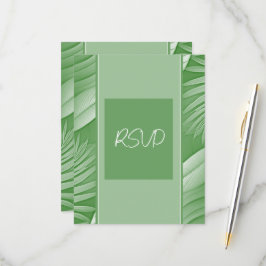 Tarjeta de respuesta de RSVP de tema verde tropica