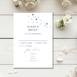 Tarjeta de respuesta de RSVP del menú de boda eleg