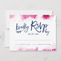 TARJETA DE RESPUESTA DE RSVP elegante acuarela ros