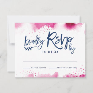 TARJETA DE RESPUESTA DE RSVP elegante acuarela ros