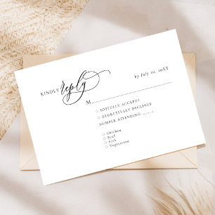 Tarjeta de respuesta de RSVP elegante y moderna