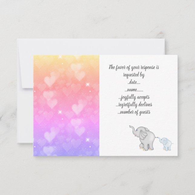 Tarjeta de respuesta de rsvp en tonos pastel (Anverso)