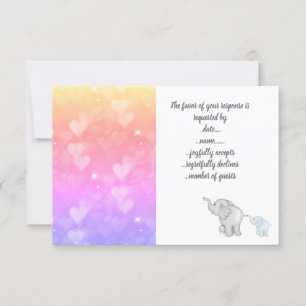 Tarjeta de respuesta de rsvp en tonos pastel