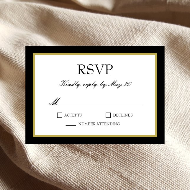 Tarjeta de respuesta de RSVP para boda con borde d (Subido por el creador)