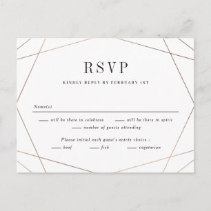 Tarjeta de respuesta de RSVP para boda Geo Frame