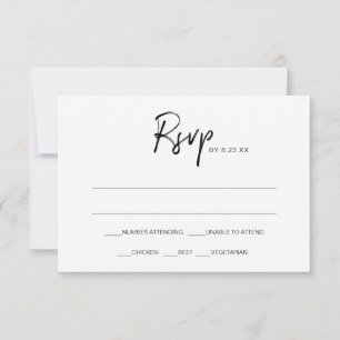 Tarjeta de respuesta de RSVP para boda moderna N