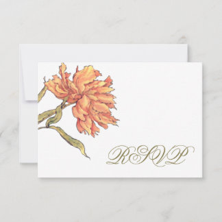 Tarjeta de respuesta de RSVP Peach Peony