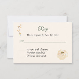 Tarjeta de respuesta de RSVP Rosa Beige