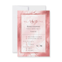 tarjeta de respuesta de rsvp rosa rosa polvoriento