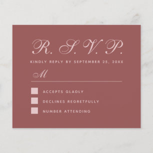 Tarjeta de respuesta de RSVP simple y económica pa
