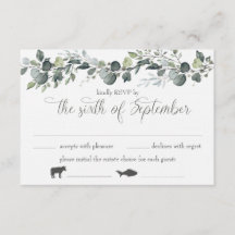 Tarjeta de respuesta de Samantha y Michael con opc