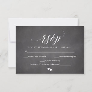 Tarjeta de respuesta de script RSVP de la boda del