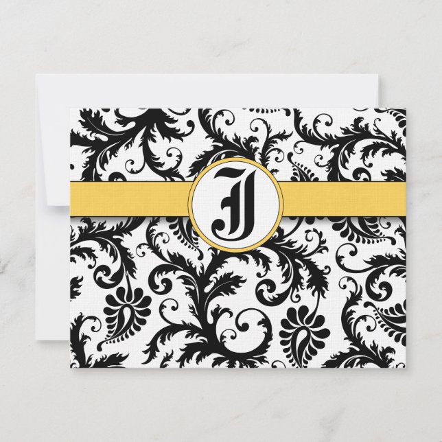 Tarjeta de respuesta de seda amarilla de abeja- (Anverso)