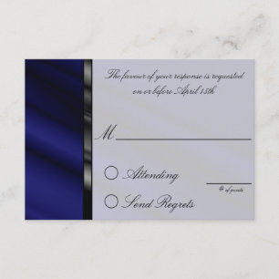 Tarjeta de respuesta de seda azul