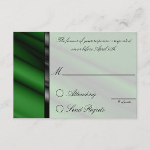 Tarjeta de respuesta de seda verde