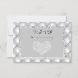 TARJETA DE RESPUESTA DE SILVER HEART DIAMOND RSVP