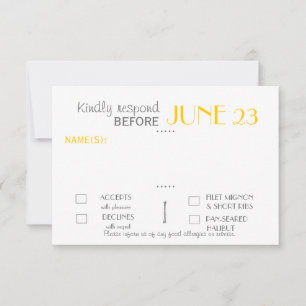 Tarjeta de respuesta de suite de invitación modern