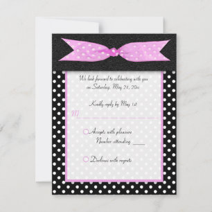 Tarjeta de respuesta de Sweet Sixteen de lunares e
