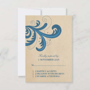 Tarjeta De Respuesta De Swirls De Estilo Azul