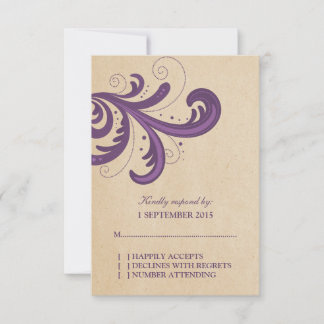 Tarjeta De Respuesta De Swirls De Estilo Púrpura