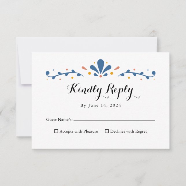 Tarjeta de respuesta de Talavera mexicana, tarjeta (Anverso)