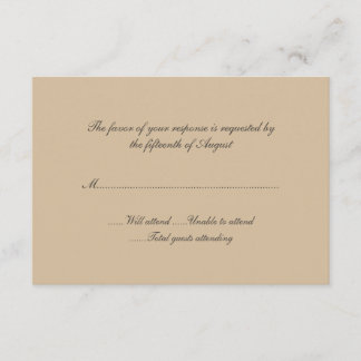 Tarjeta de respuesta de Tan Boda