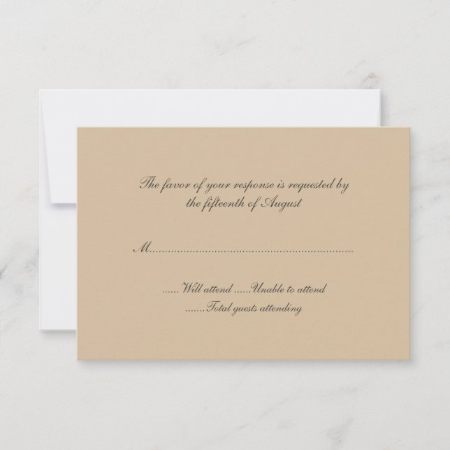 Tarjeta de respuesta de Tan Boda (Anverso)